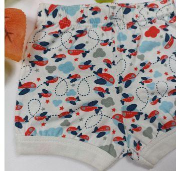 Shorts Bebê Infantil Tapa Fralda Malha Algodão Aviãozinho - 0 a 3 meses - Não informada