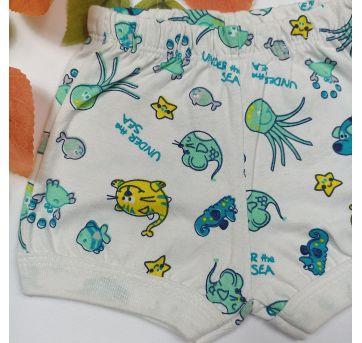 Shorts Bebê Infantil Tapa Fralda Malha Algodão Fundo do mar - 0 a 3 meses - Não informada