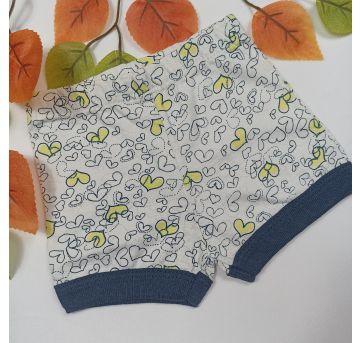 Shorts Bebê Infantil Tapa Fralda Malha Algodão Coração - 0 a 3 meses - Não informada