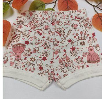Shorts Bebê Infantil Tapa Fralda Malha Algodão Princesa - 0 a 3 meses - Baby B.