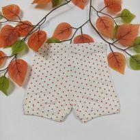 Shorts Bebê Infantil Tapa Fralda Malha Algodão Poá Vermelho - 0 a 3 meses - Não informada
