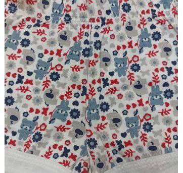 Shorts Bebê Infantil Tapa Fralda Malha Algodão Ursinho - 0 a 3 meses - Nacional
